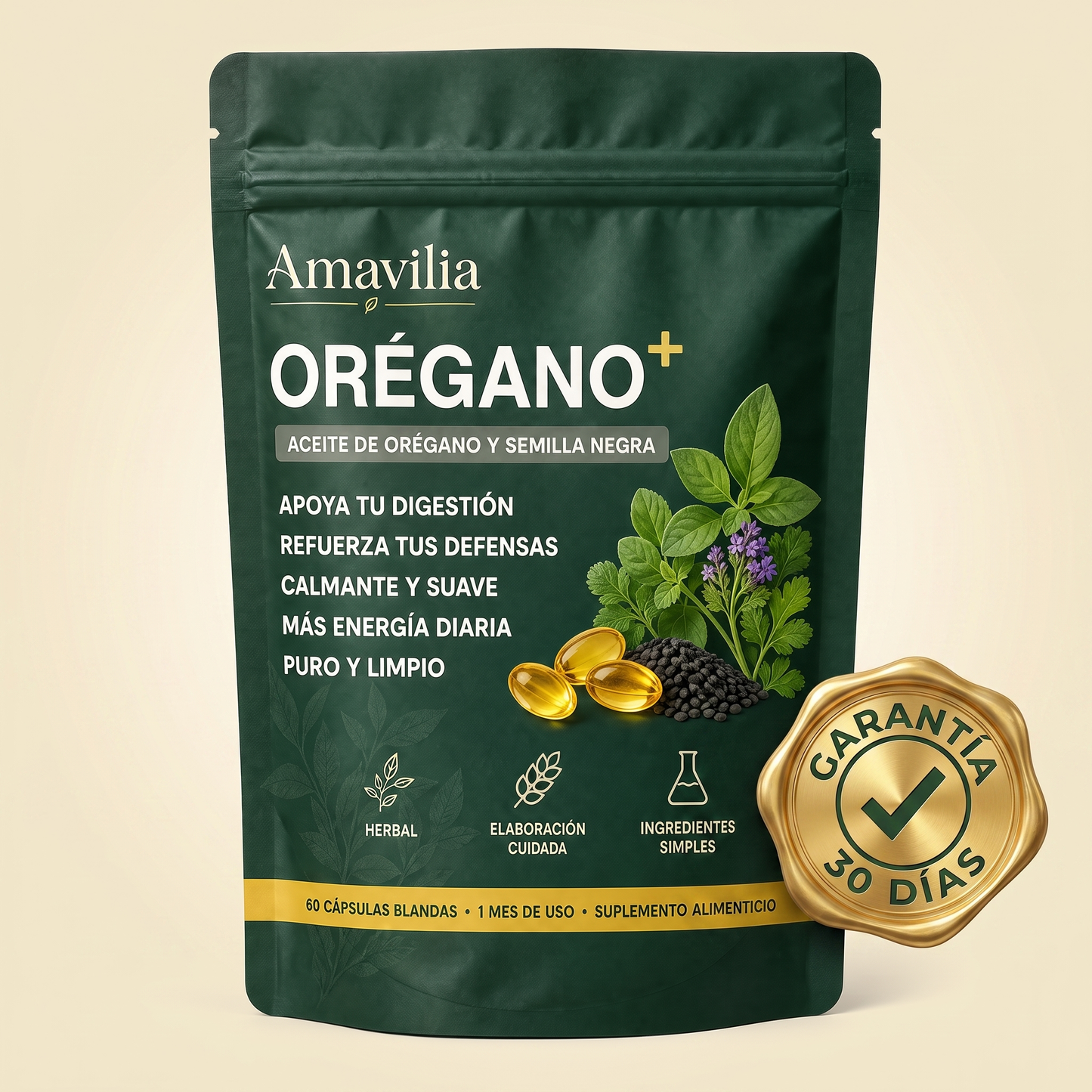 Amavilia Orégano+ con sello de garantía de 30 días